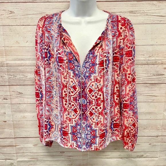 Parker silk chiffon peasant blouse - Picture 1 of 10